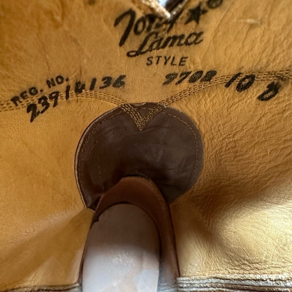 🤠 TONY LAMA 👢 Men’s Vintage George Strait Western Boots - Size 10 D 🎶 - Picture 9 of 12